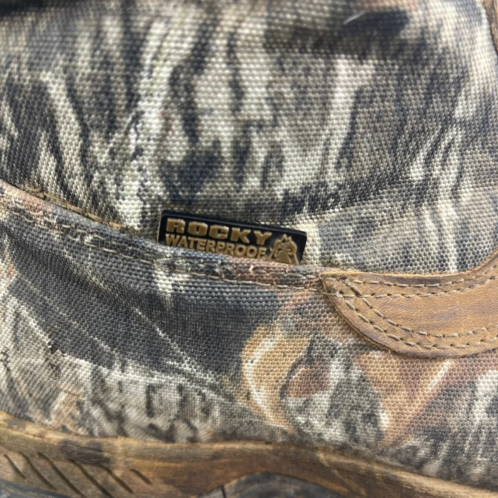 Rocky Mens 9 M Mossy Oak Breakup Country Camo Waterproof Snake Boots
